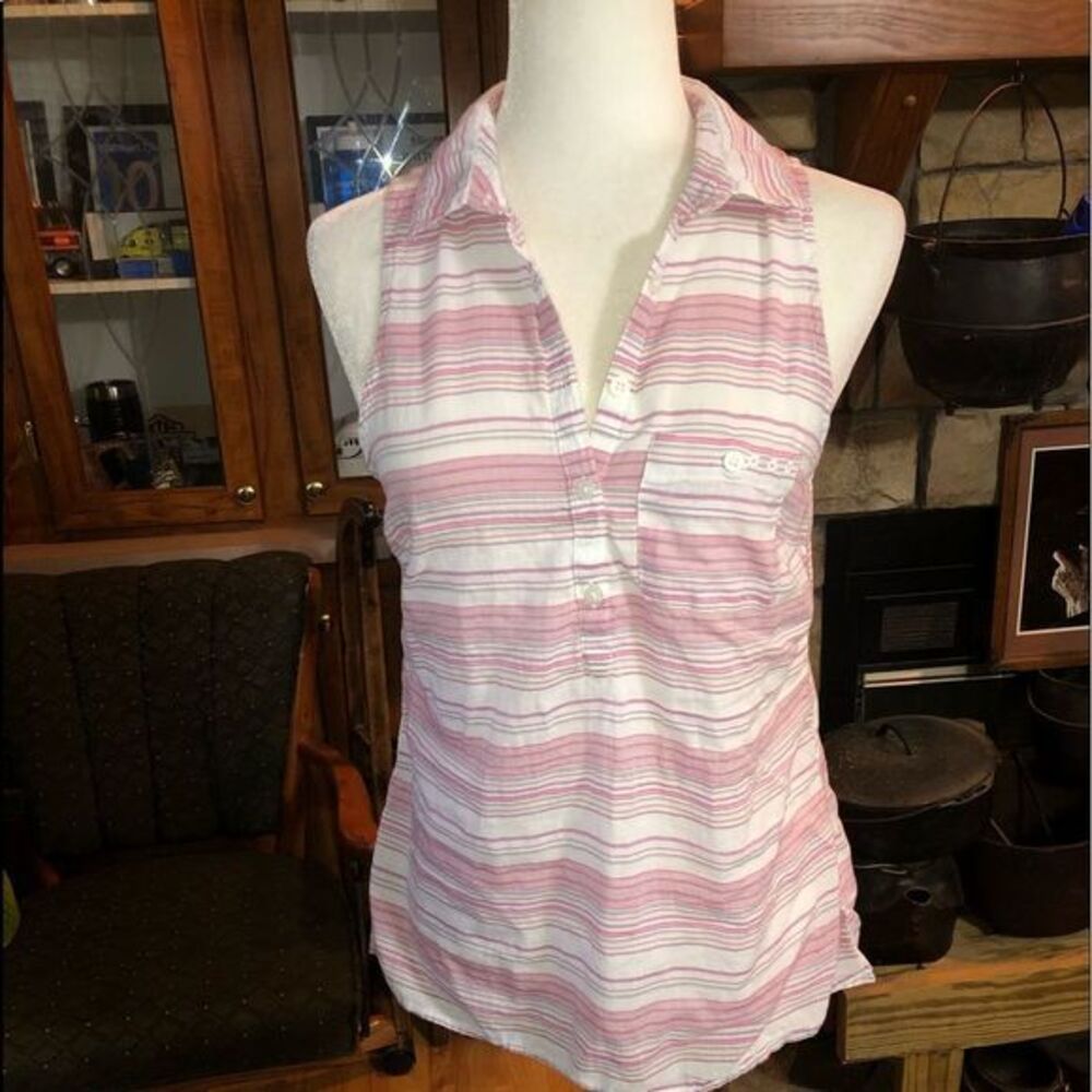 Columbia size medium sleeveless pink striped top